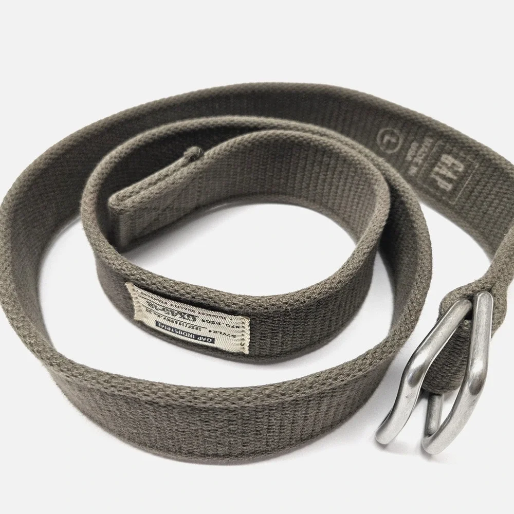 GAP Belt Cotton Web Olive Silver Tone Utility GX45-18 Industrial 40 Inch